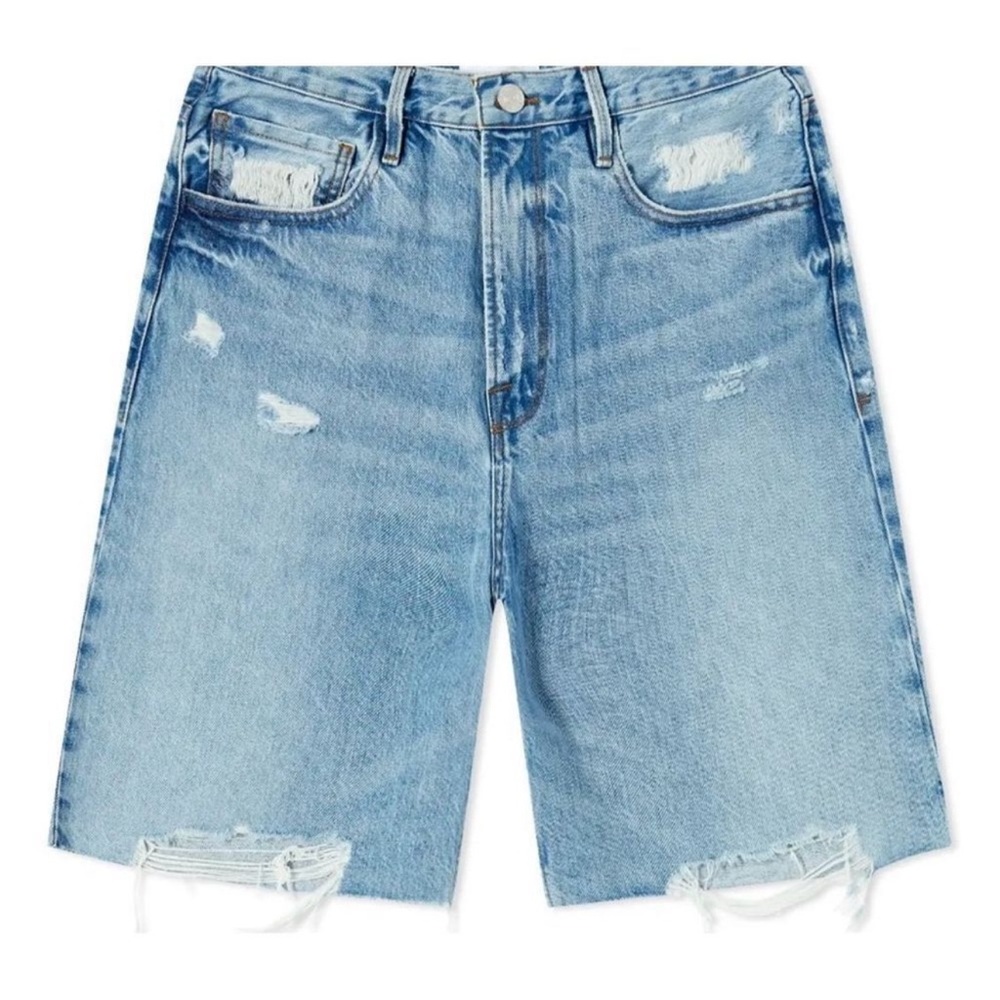 FRAME High Rise Bermuda Jean Shorts - Picture 3 of 4